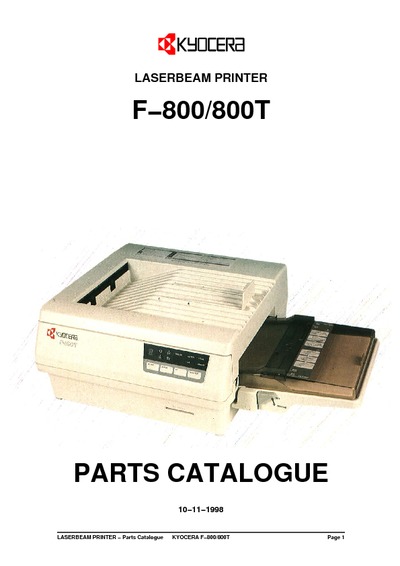 Kyocera F-800 Parts Manual