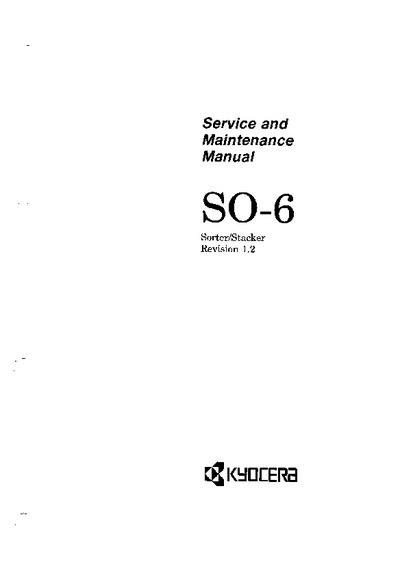 Kyocera Sorter SO6 Service Manual
