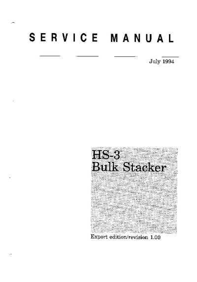 Kyocera Handler Stacker HS-3 Service Manual