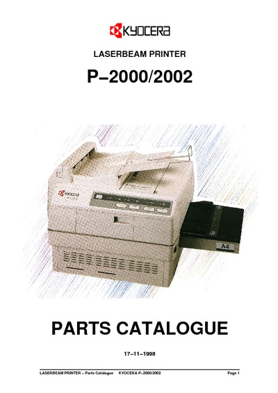 Kyocera P-2000 Parts Manual