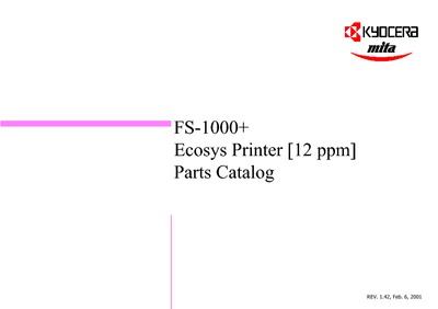 Kyocera FS-1000 Plus Parts Manual