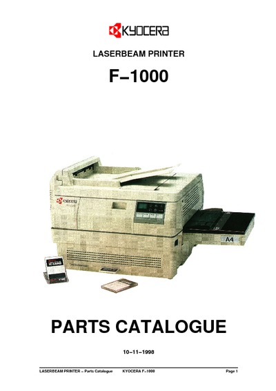 Kyocera F-1000 Parts Manual