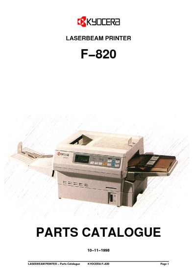 Kyocera F-820 Parts Manual