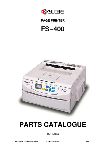 Kyocera FS-400 Parts Manual