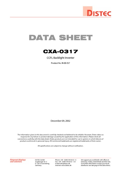 CXA-0317 IN-00-057 09.12.2002