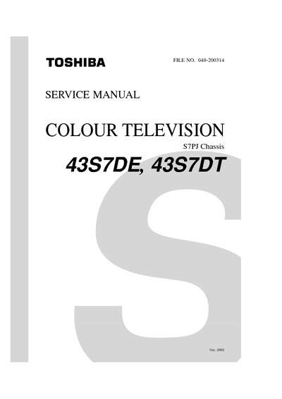 Toshiba 43S7DE-DT, Chassis:S7PJ