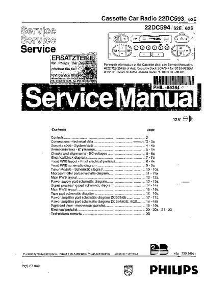 Philips 22Dc594/62, Service Manual, Repair Schematics
