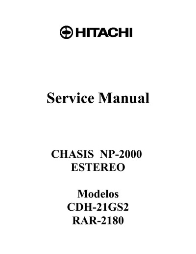 Hitachi CDH-21GS2, RAR-2180, chassis: H-905F - NP-2000