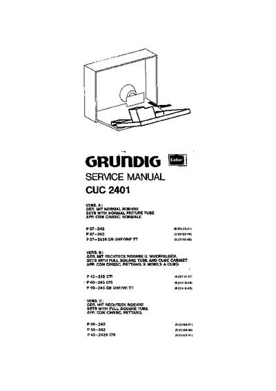 Grundig CUC2401  P37-242  P40-245 P40-242