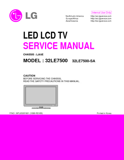 LG 37LE7500, chassis LJ03E - LED TV