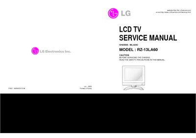 LG RZ-13LA60, Chassis:ML024C - LCD TV