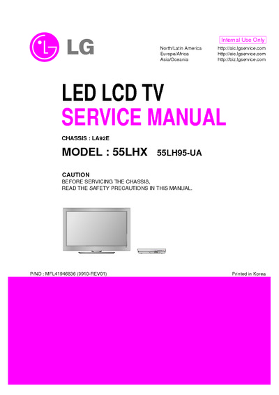 LG 55LHX, Chassis: LA92E - LED LCD TV
