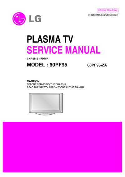 LG 60PF95, Chassis:PD75A - Plasma TV
