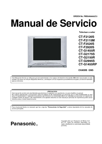 Panasonic CTG2175S, Chassis:GN3 TV Service Manual