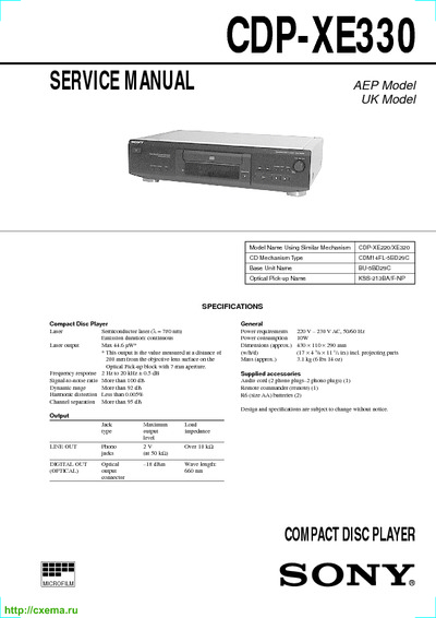 Sony CDP-XE330