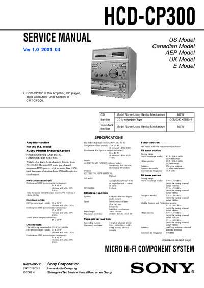 Sony HCD-CP300 Ver1.0