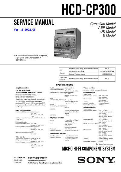Sony HCD-CP300 Ver1.2