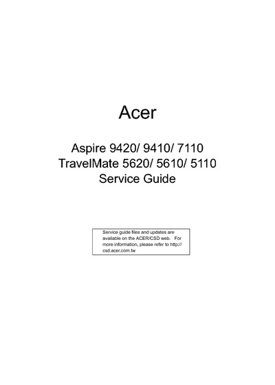 Acer Aspire -9420-9410-7110-TravelMate-5620-5610-5110