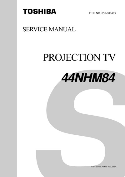 Toshiba 44NHM84 Projection TV