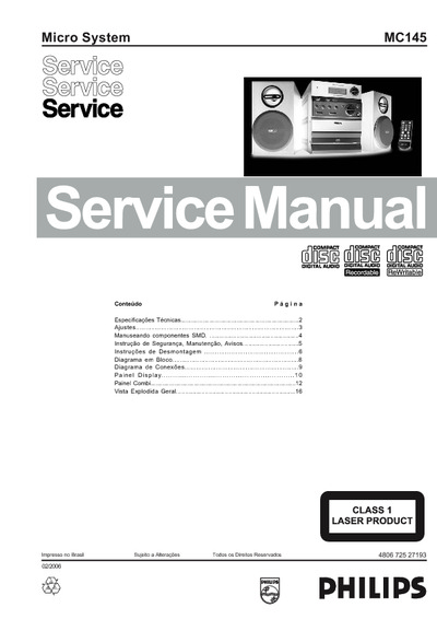 Philips Micro System MC145 Service Manual