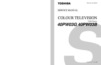 Toshiba 40PW03G, 40PW03B, Chassis: C9PJ