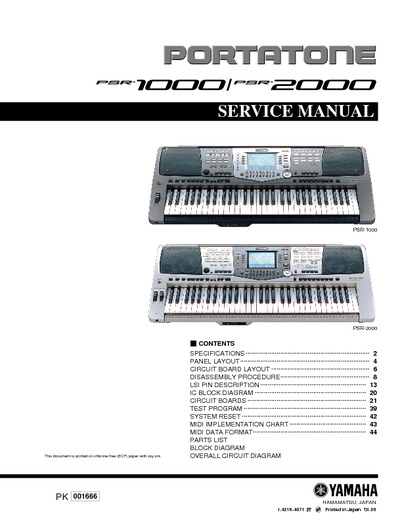 Yamaha PSR-1000, PSR-2000