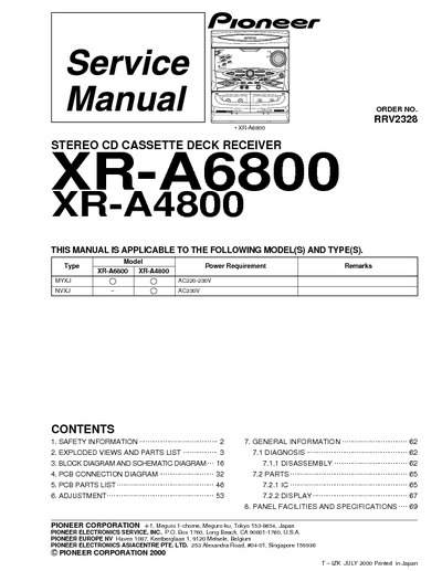 Pioneer XR-A6800 XR-A4800