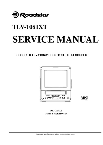 Roadstar TLV-1081XT Combo TV+VCR