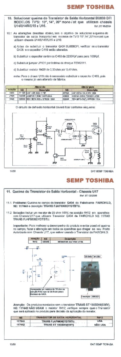 Toshiba U14, U15, U16, U17 - Evitar que o TSH Queime