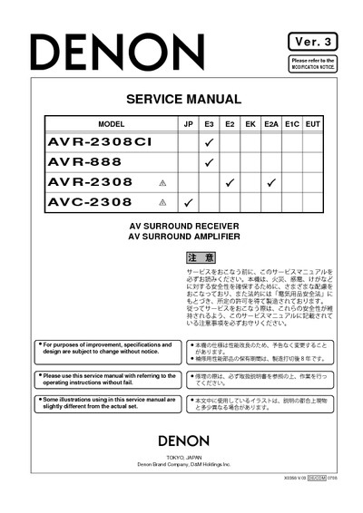 Denon AVR-2308CI, AVR-888