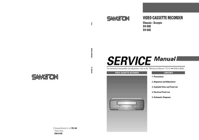 SAMSUNG SAMTRON MODELO:SV-G42; SV-G92 - VCR