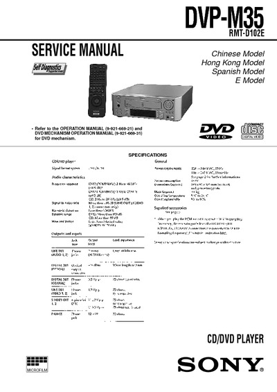 SONY DVP-M35 - CD/DVD PLAYER