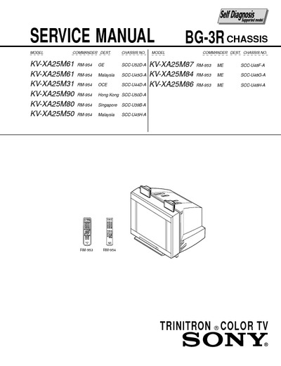 SONY TV SERVICE MANUAL BG-3R CHASSIS