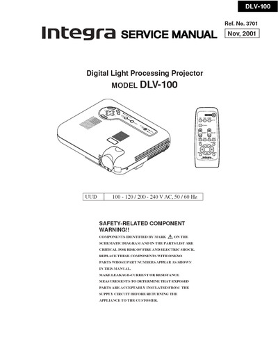 INTEGRA DLV-100 [Digital Light Processing Projector]