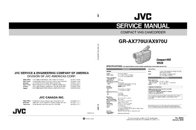 JVC GR-AX770U COMPACT VHS CAMCORDER