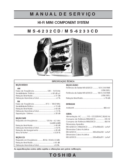 Toshiba SOM MS-6232CD MS-6233CD