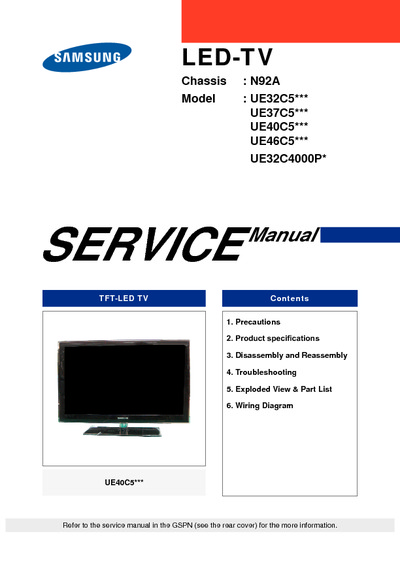 Samsung  UE32C4000P, UE32C5000 Chassis:N92A [LED TV]