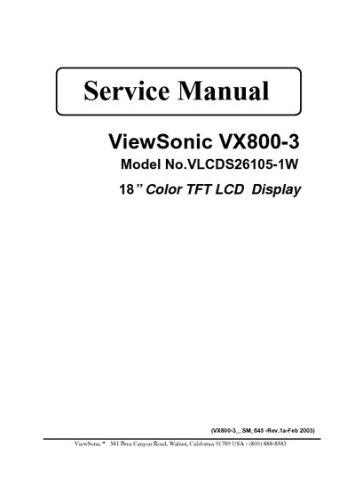 Viewsonic VLCDS26105-1W chasis VX800-3