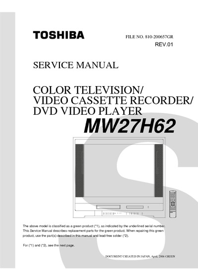 Toshiba MW27H62 Rev. 1, Combi TV+VCR+DVD
