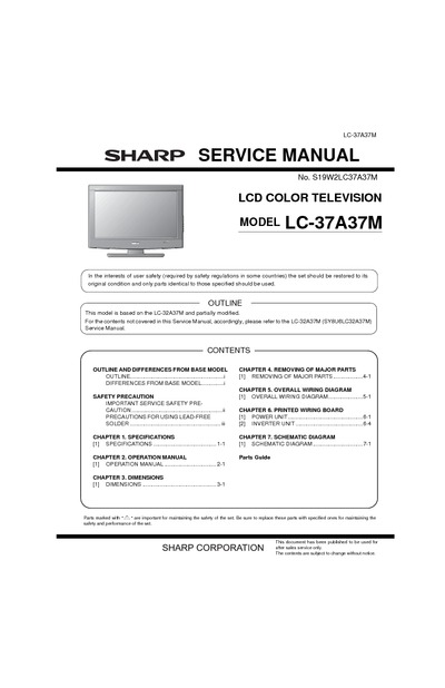 SHARP  LC-37A37M LCD