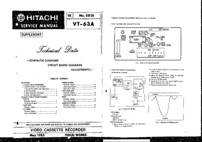 HITACHI VCR VT63A2