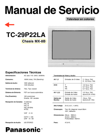 Panasonic TC-29P22 CH MX-8B