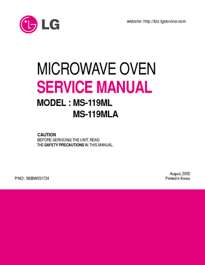 LG MS119 - Microwave Oven
