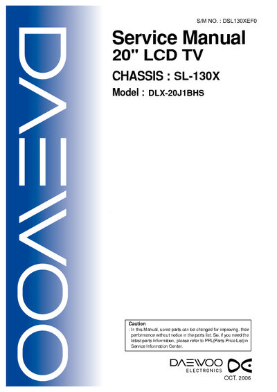 Daewoo DLX-20J1BHS, Chassis:SL130X LCD