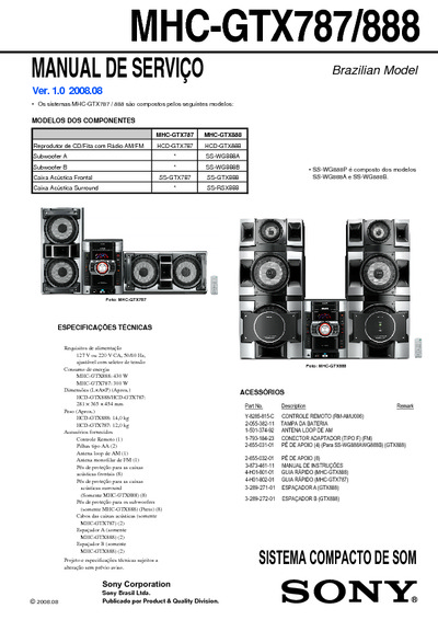 Sony MHC-GTX787, MHC-GTX888