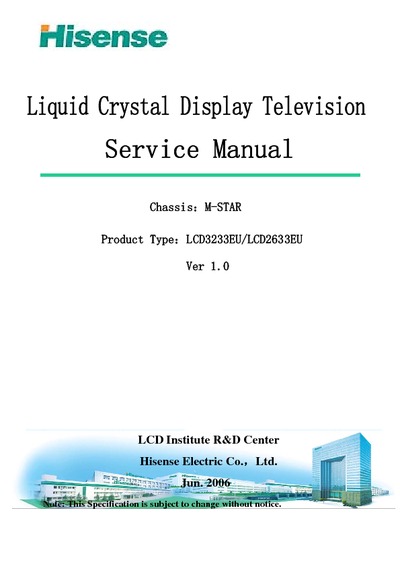Hisense LCD3233EU, LCD2633EU LCD