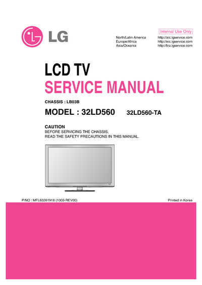 LG 32LD560 Chassis:LB03B LCD