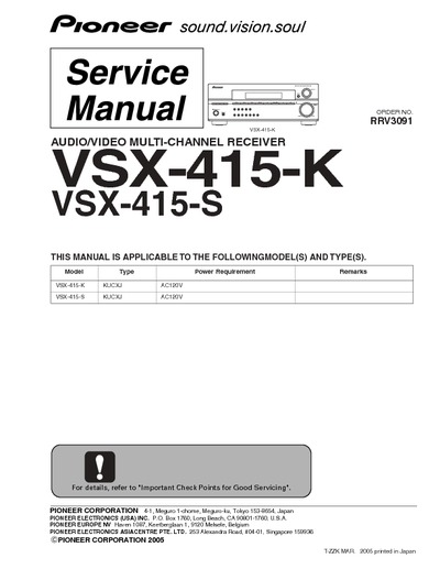 Pioneer VSX-415 RRV3091