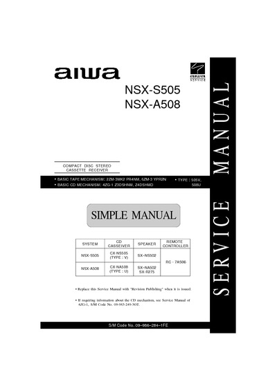 AIWA NSX-S505 A508