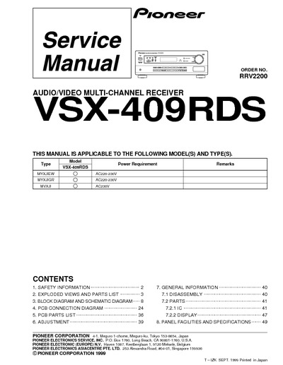 Pioneer VSX-409 RRV2200
